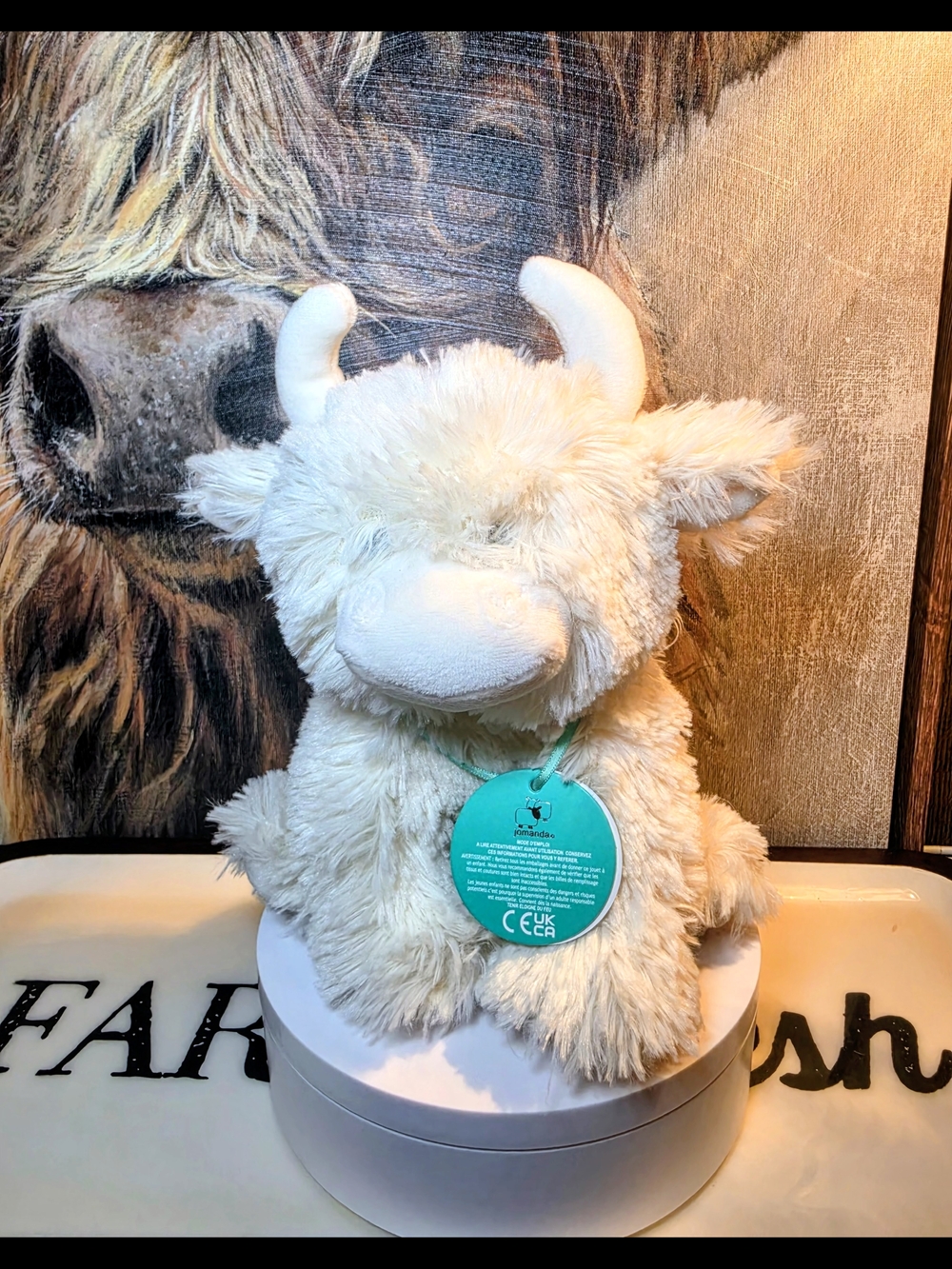 NWT Plush Cream Highland Cow Stuffed Animal